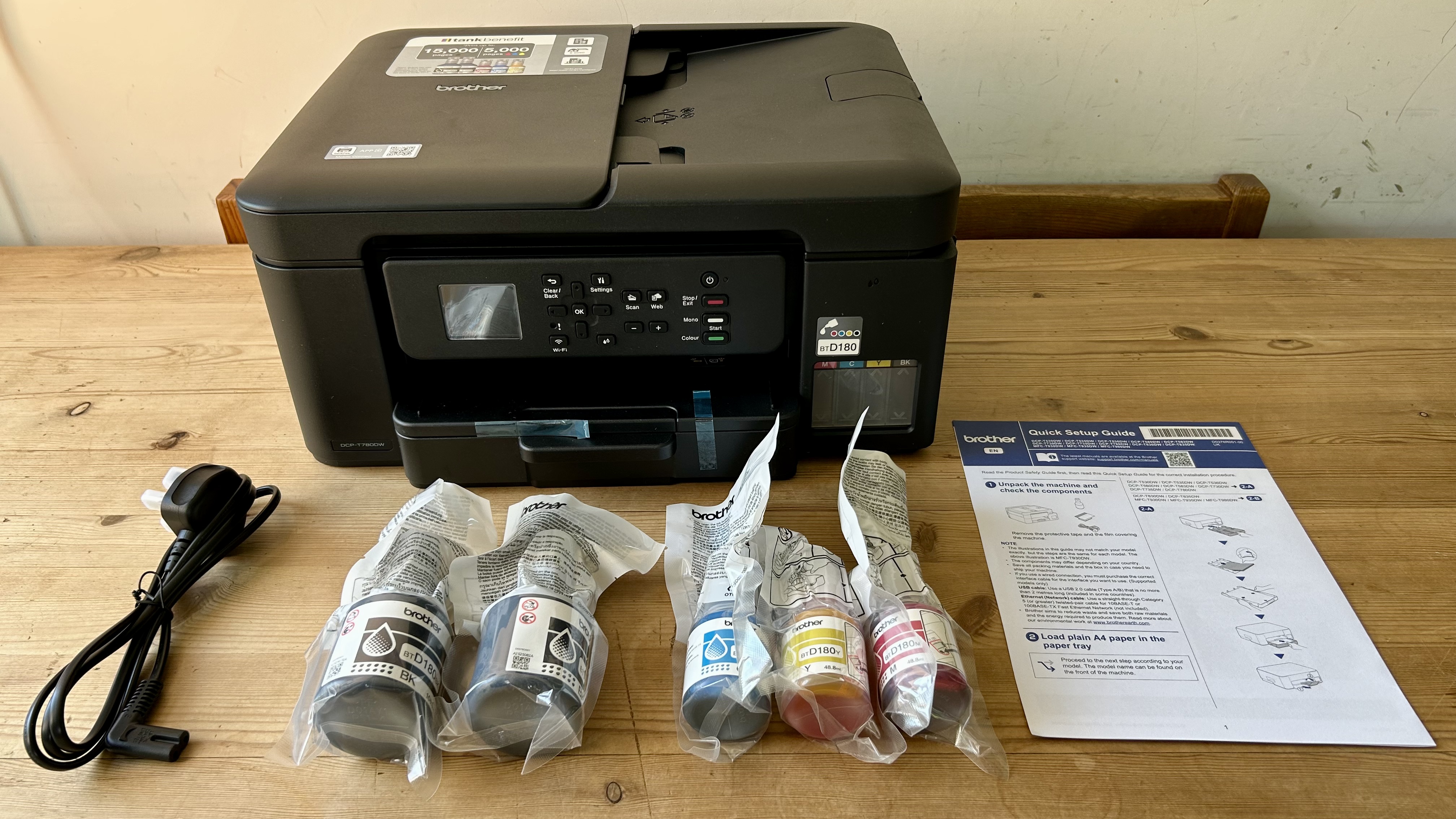 Brother DCP-T580DW ink tank printer during our review