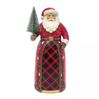 A tall red santa ornament