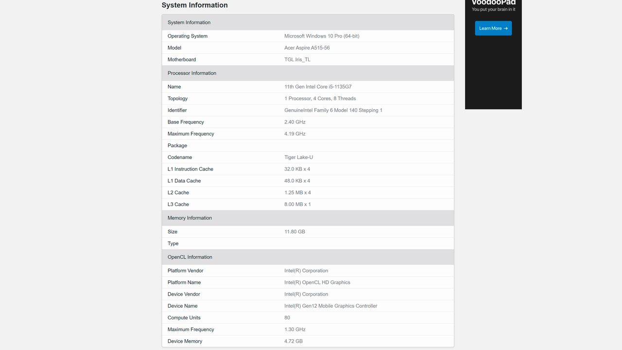 Intel Core i5-1135G7