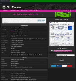 Intel Core i9-12900K at 8 GHz