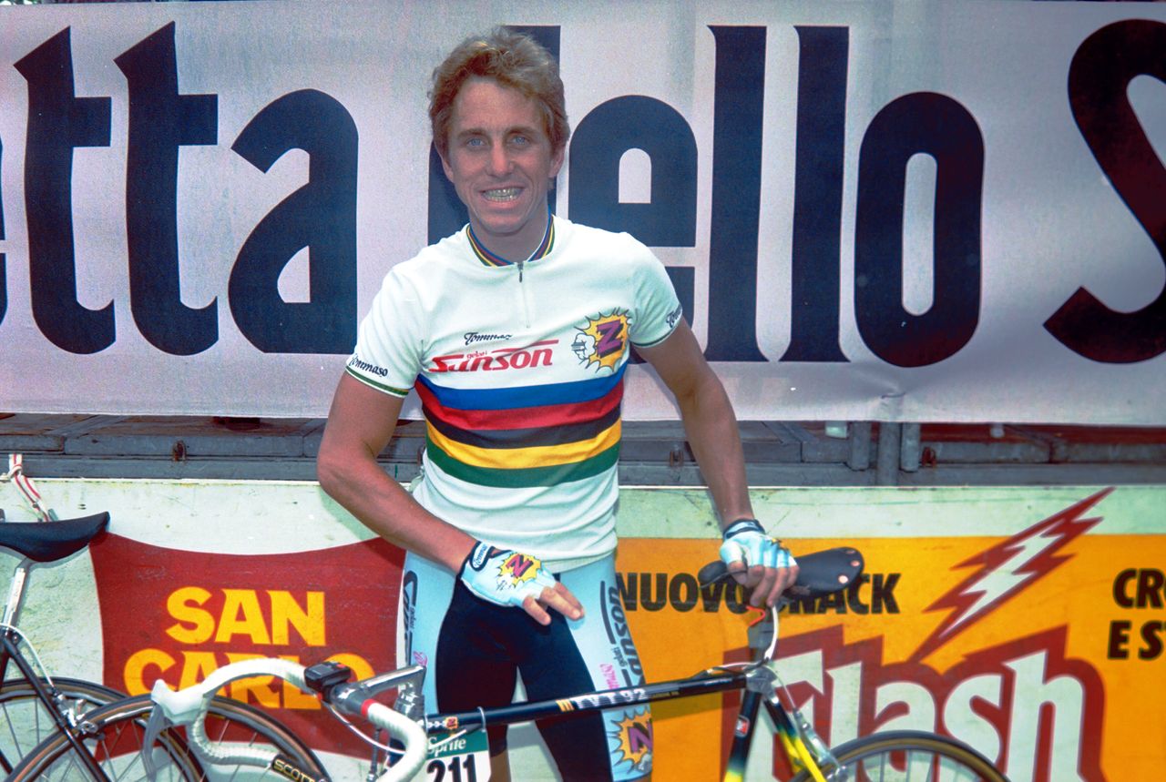 World champion Greg LeMond at the end of the 1990 Giro d'Italia in Milan