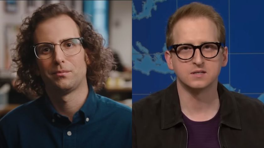 Kyle Mooney in &quot;A New Kyle&quot; sketch/James Austin Johnson on Weekend Update for SNL.