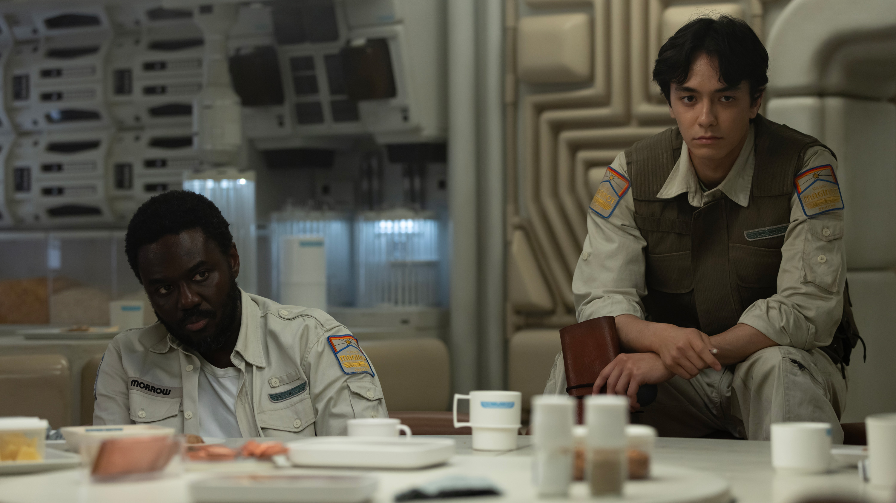 Babou Ceesay as Morrow and Tom Moya as Clem in Alien: Earth episode 5.