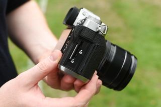 Only the X-T3 (above) offers two card slots, although both cameras accept SDHC and SDXC cards. Image credit: TechRadar