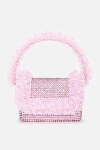 Self Portrait Pink Crystal Lace Detail Bag