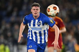 Brighton squad for 2024/25 BRIGHTON, ENGLAND - MARCH 14: Evan Ferguson of Brighton in action during the UEFA Europa League 2023/24 round of 16 second leg match between Brighton & Hove Albion and AS Roma at the Amex Stadium on March 14, 2024 in Brighton, England. (Photo by Mike Hewitt/Getty Images)