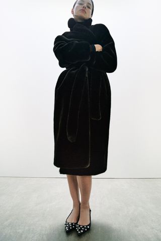 Zw Collection Long Faux Fur Coat