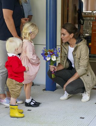 Kate Middleton met with the children of an RNLI lifeboat captain