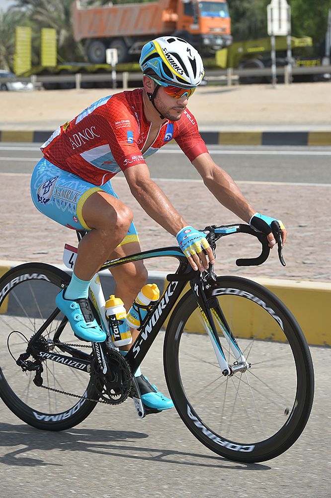 Andrea Guardini (Astana) in the red jersey during stage 2
