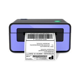 Polono PL60 thermal printer shown printing shipping label