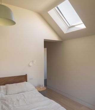 Master bedroom in Oliver Leech Architects' Epsom house extension