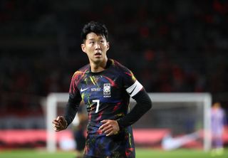 Son Heung-Min of South Korea poses during the international friendly match between South Korea and Costa Rica at Goyang stadium on September 23, 2022 in Goyang, South Korea.