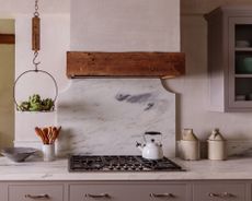 kitchen with gray cabinets