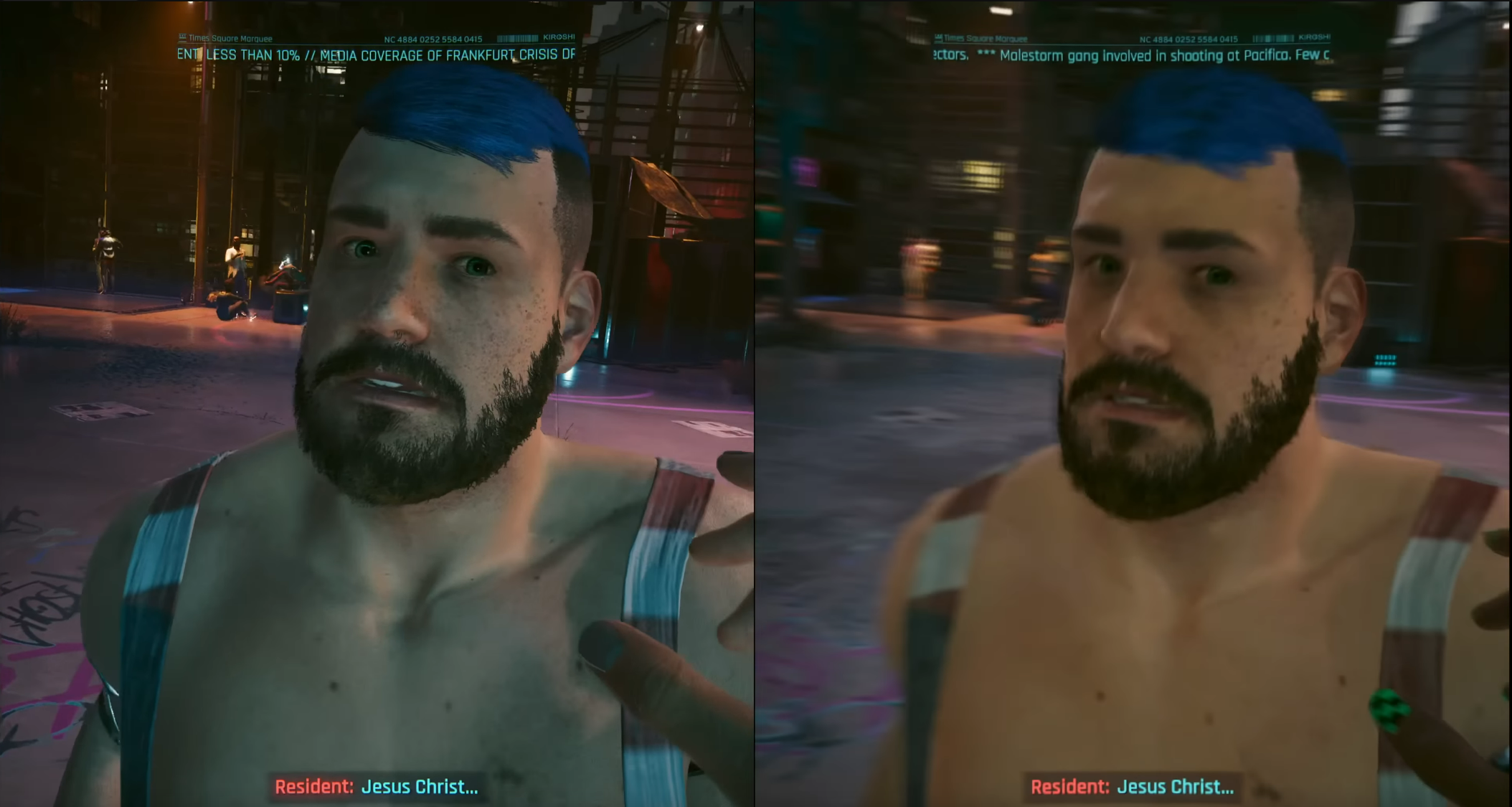 Graphics comparison between PS5 and Switch 2 playing Cyberpunk 2077