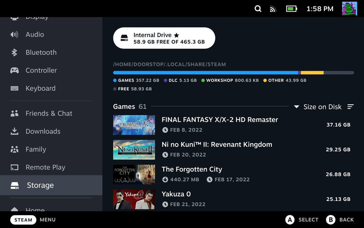 Steam Deck's UI