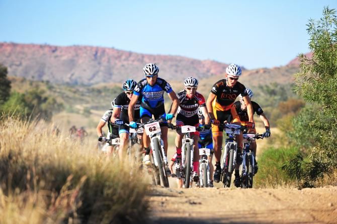 Andy Blair and other racers at the Ingekerre MTB stage race