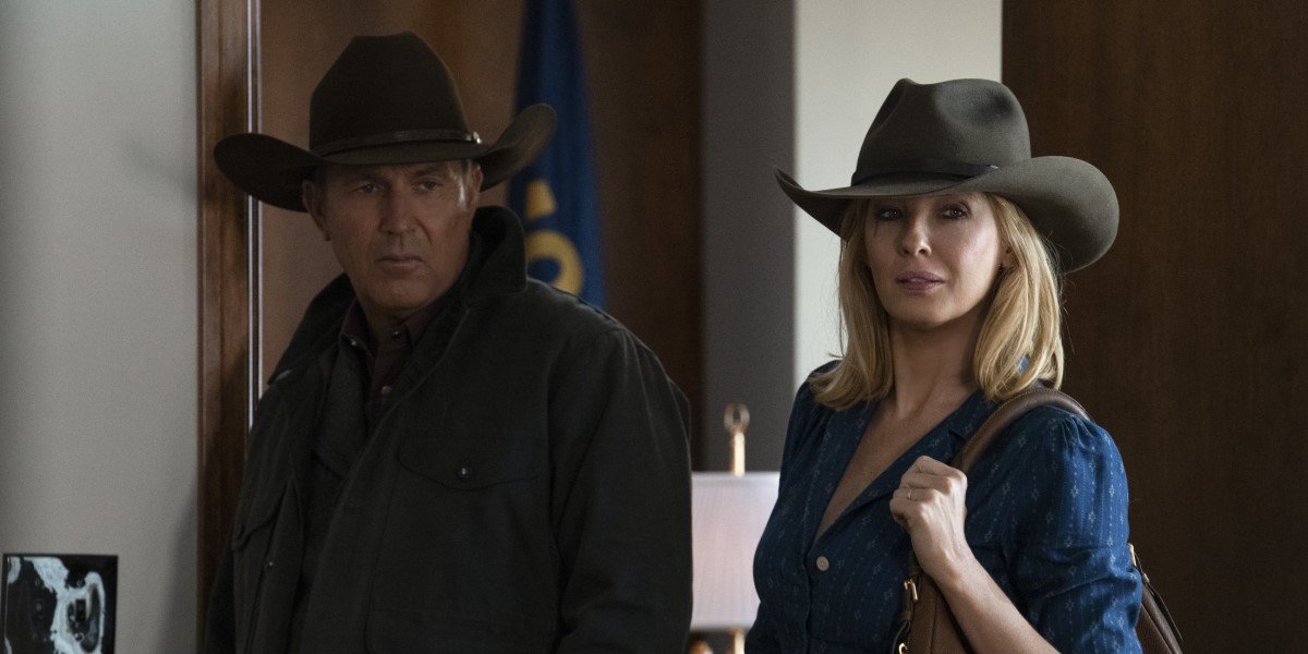 john and beth dutton in office on yellowstone season 3 finale