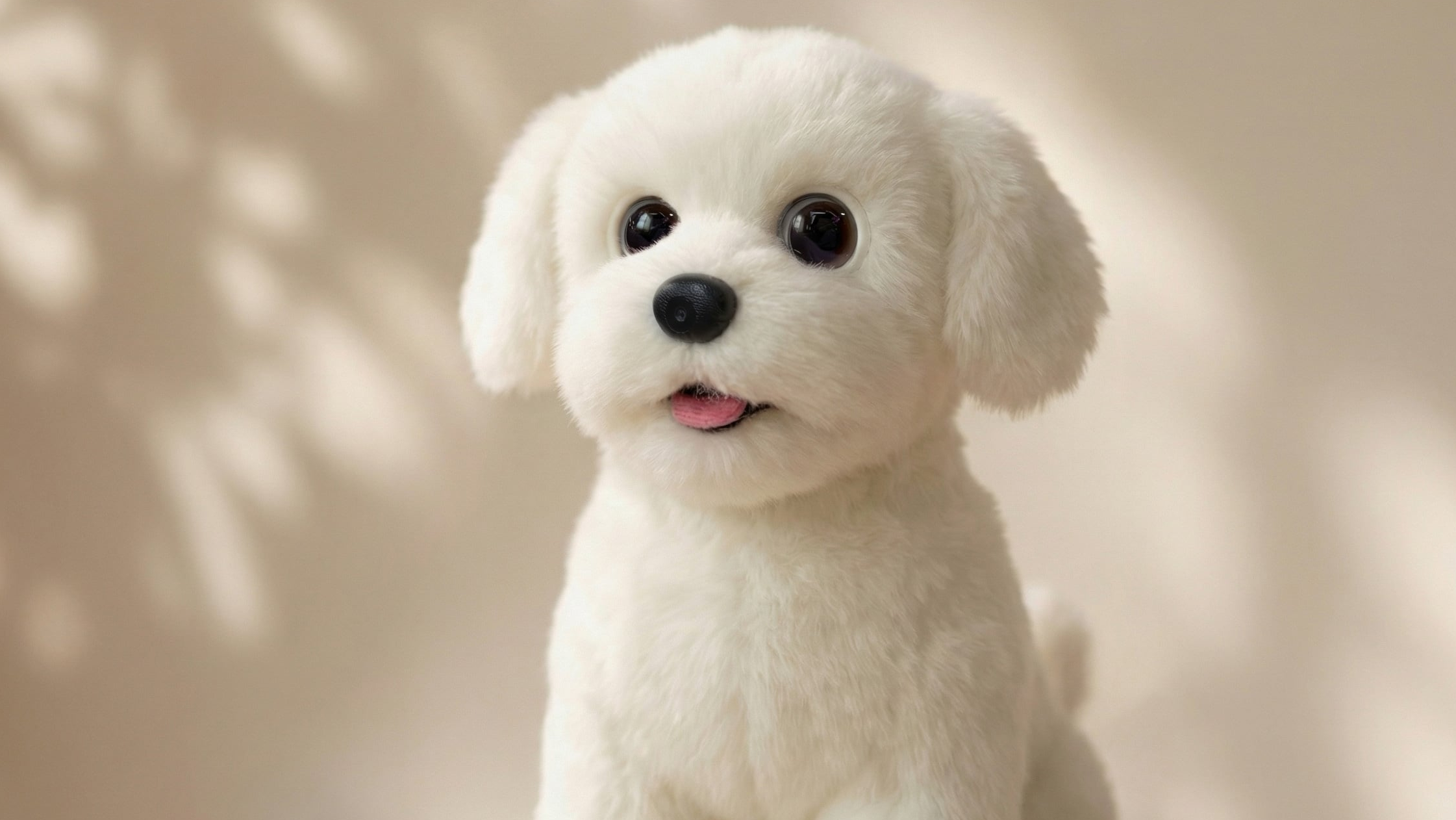 Ecovacs LilMilo robot dog with beige background