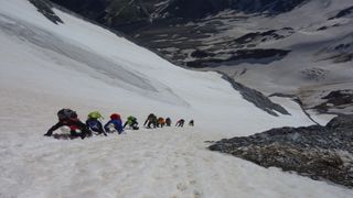 Climbers on Lombardy's Gran Zebru