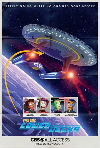 A retro poster for "Star Trek: Lower Decks," an animated series launching on CBS All Access on Aug. 6.