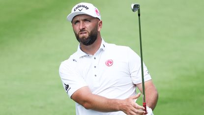 Jon Rahm takes a shot during LIV Golf Korea