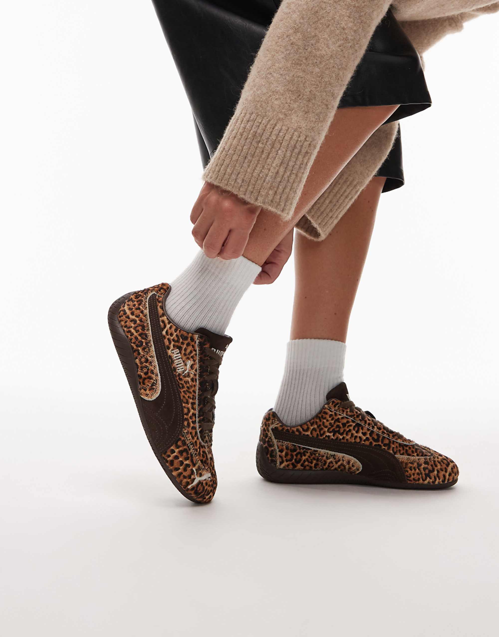 Puma Speedcat Trainers in Leopard Print