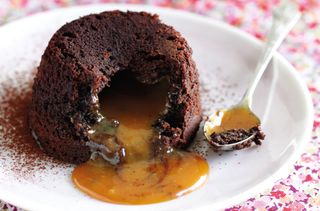 Chocolate and caramel fondant