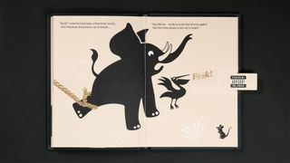 Cannonball!, book made by Taxi Studio, spread showing an elephant and a mouse