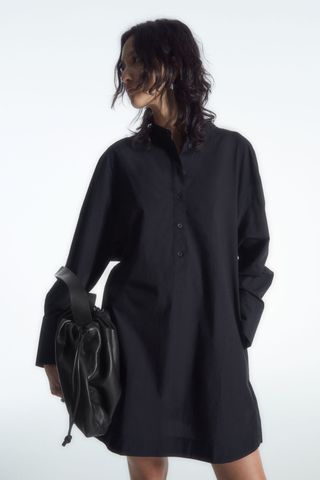 COS, Collarless Mini Shirt Dress