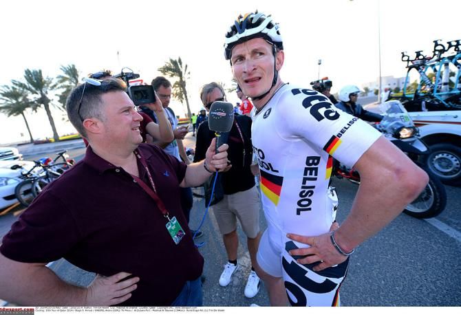 Andre Greipel is interviewed