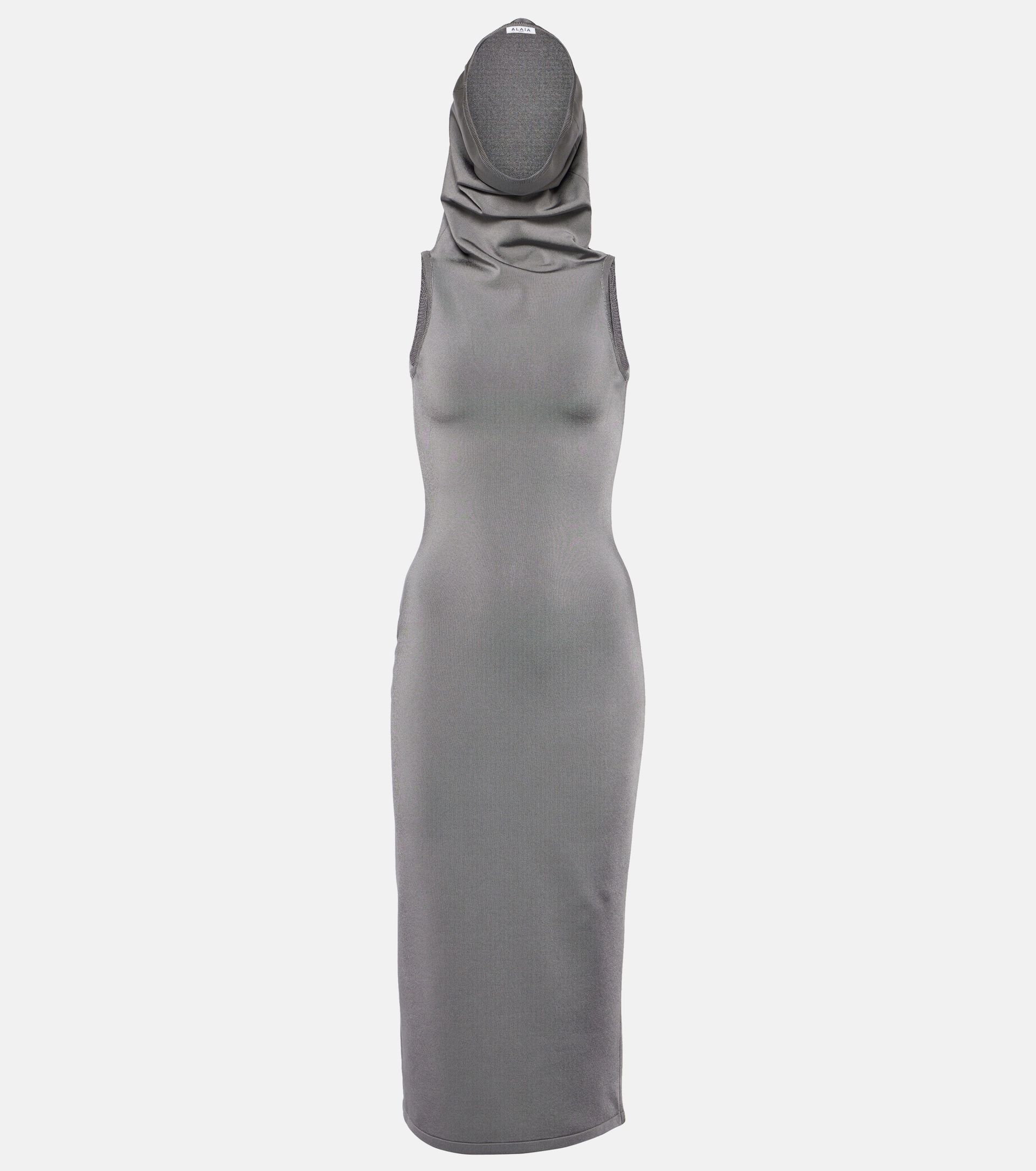 Alaïa, Hooded Jersey Midi Dress