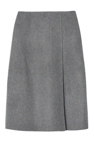 Double-Faced Wool Midi Skirt