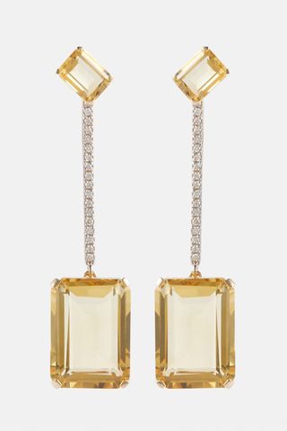 Mateo, 14kt Gold Earrings With Yellow Citrine and Diamonds