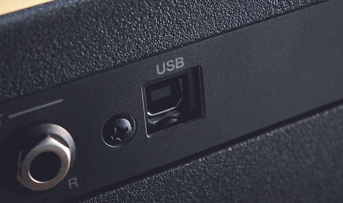 USB connects the THR30II to a computer for recording and playback as well as editing purposes