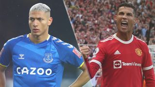Richarlison of Everton and Cristiano Ronaldo of Manchester United could both feature in the Everton vs Manchester United live stream
