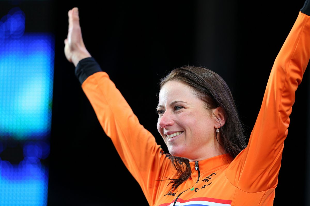 Annemiek van Vleuten (Netherlands) on top step of the podium