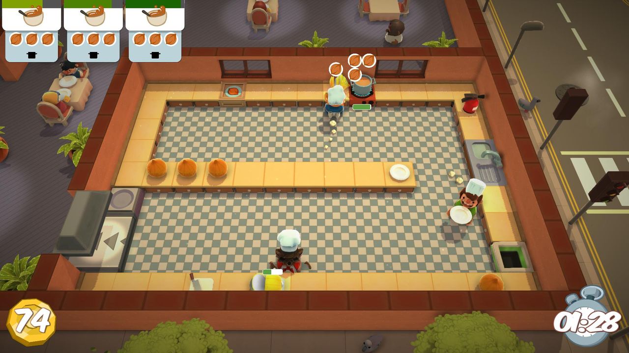 The first level starts you off easy, but it doesn't take long for Overcooked to turn up the heat.
