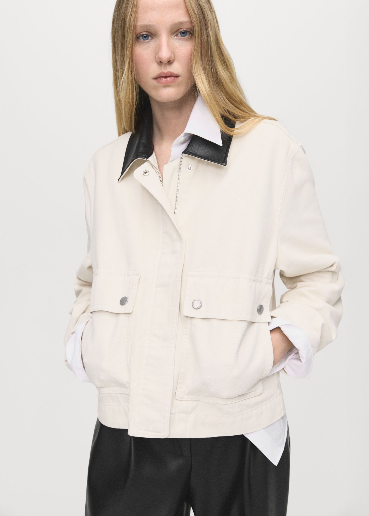 Denim Barn Jacket With Contrasting Collar - Women | Mango Usa
