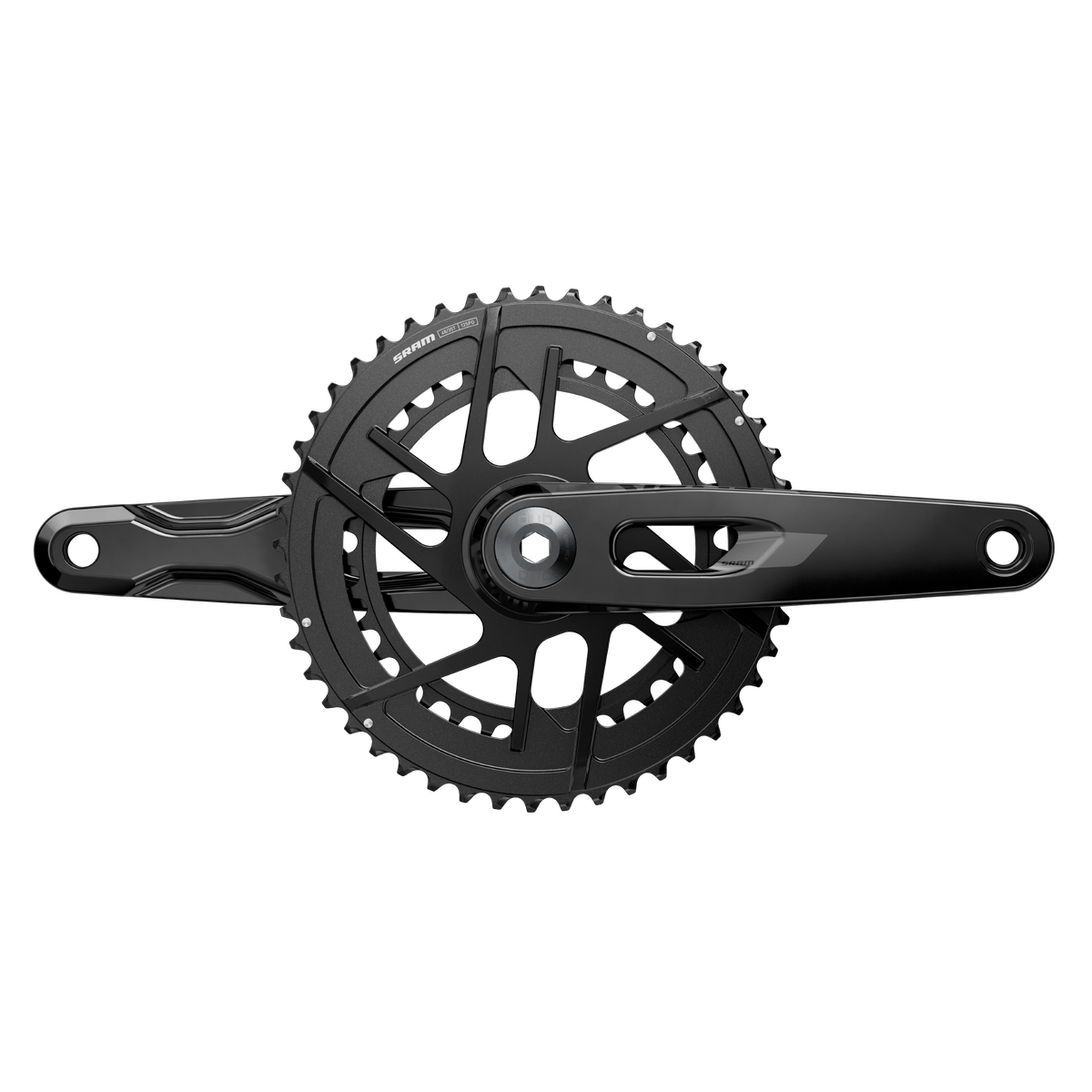 A SRAM Rival AXS crankset