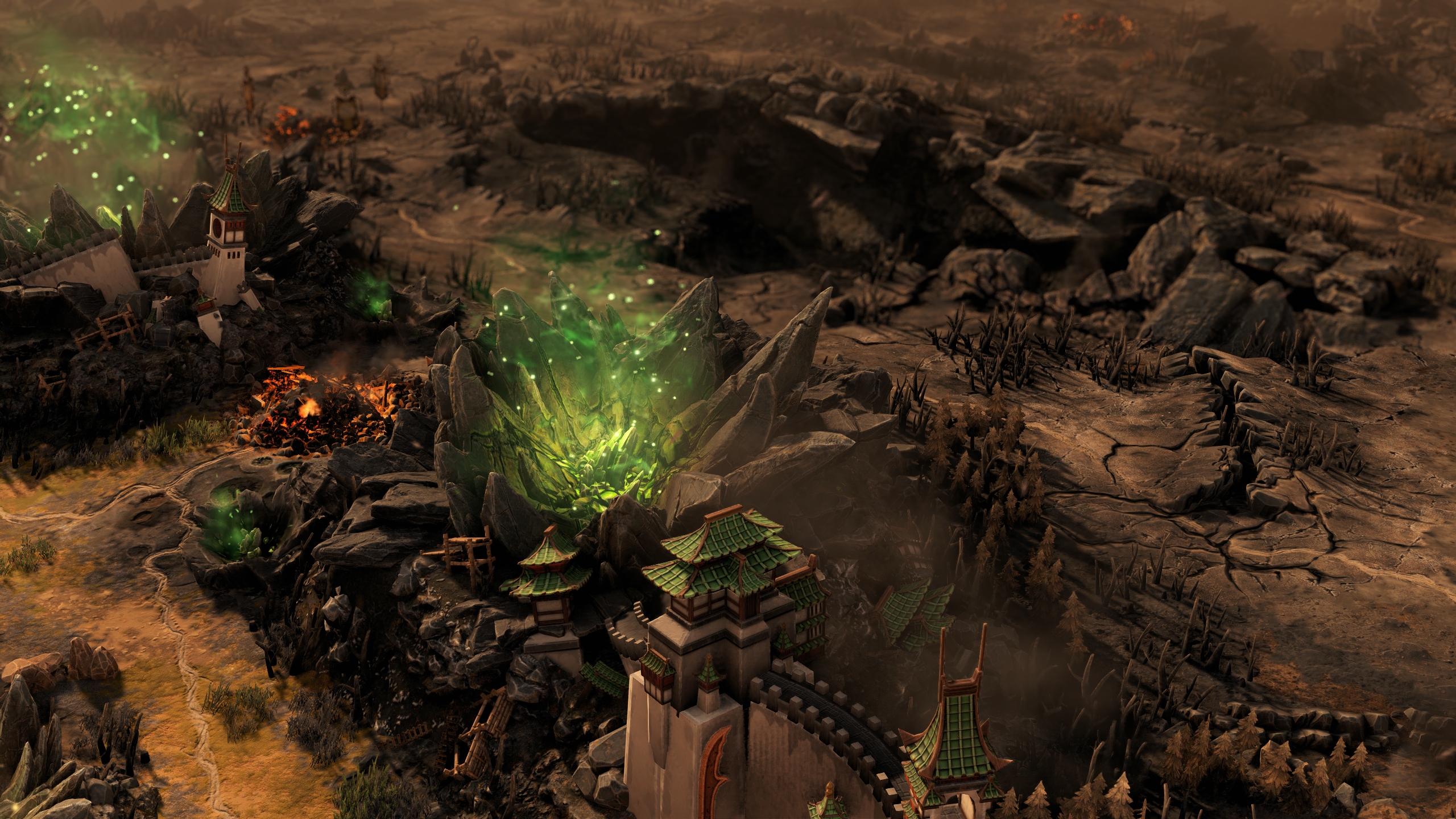 The Total War: Warhammer 3 campaign map hit by a warpstone meteor in the Lords of the End Times update