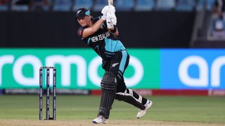 Sophie Devine of New Zealand bats during the ICC Women's T20 World Cup 2024 match between Pakistan and New Zealand at Dubai International Stadium on October 14, 2024 in Dubai, United Arab Emirates. 