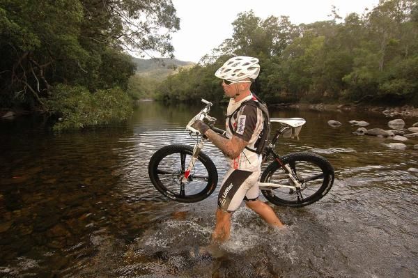 Franz Preihs enjoys the rainforest river crossing