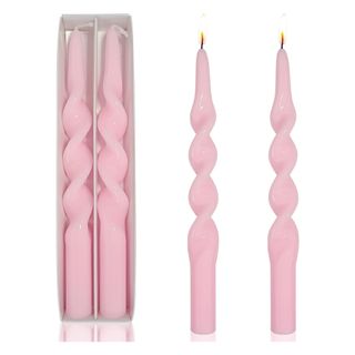 Pink twisted candlesticks