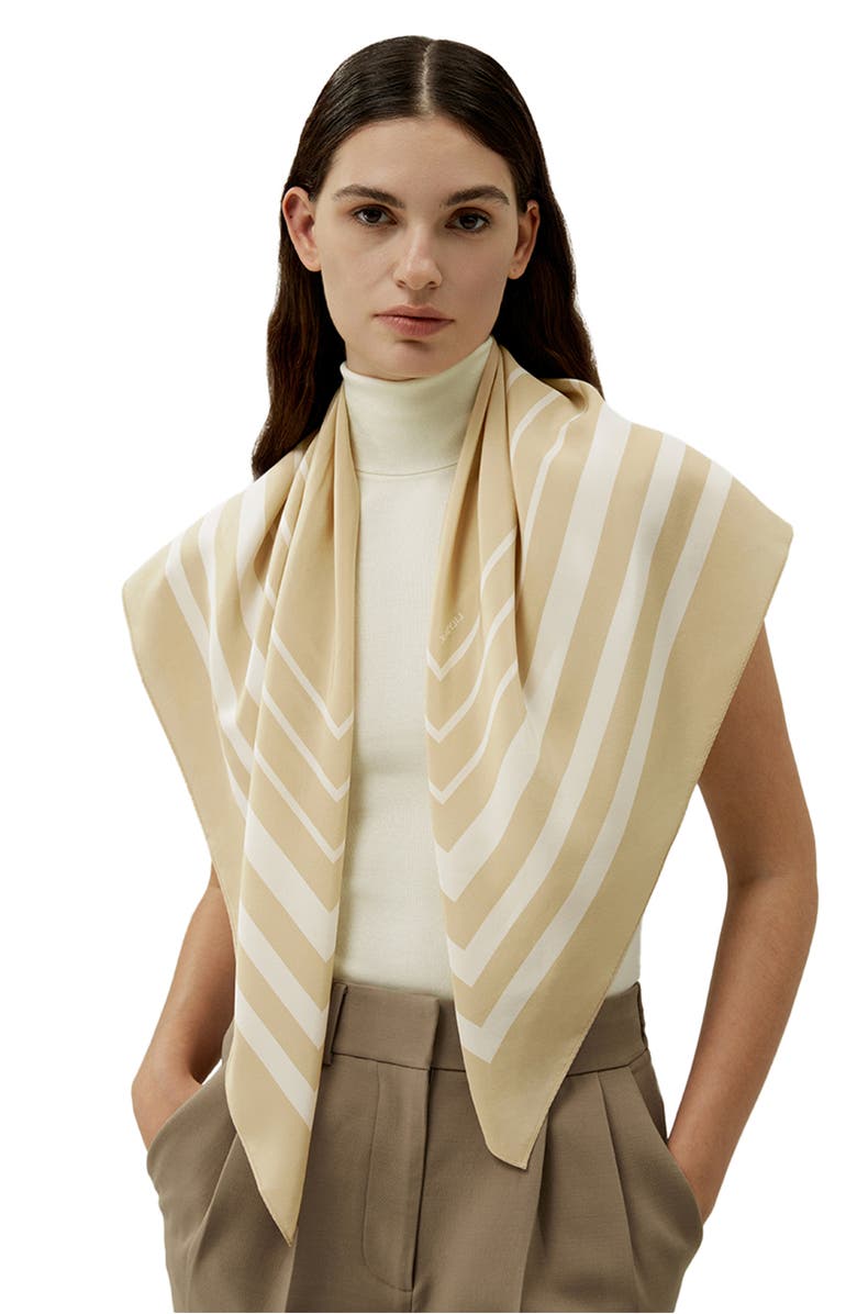 Geometric Print Silk Scarf
