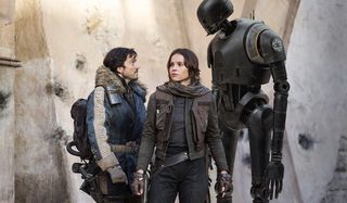 Jyn Erso, Cassian Andor and K-2SO in Rogue One