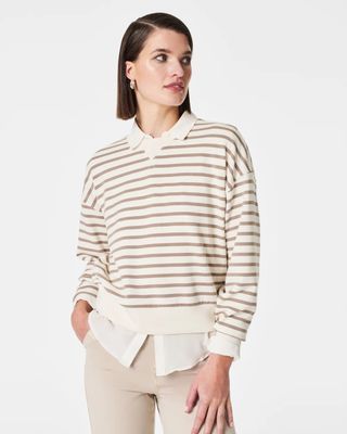 Airessentials Crewneck sweatshirt in fawn stripe