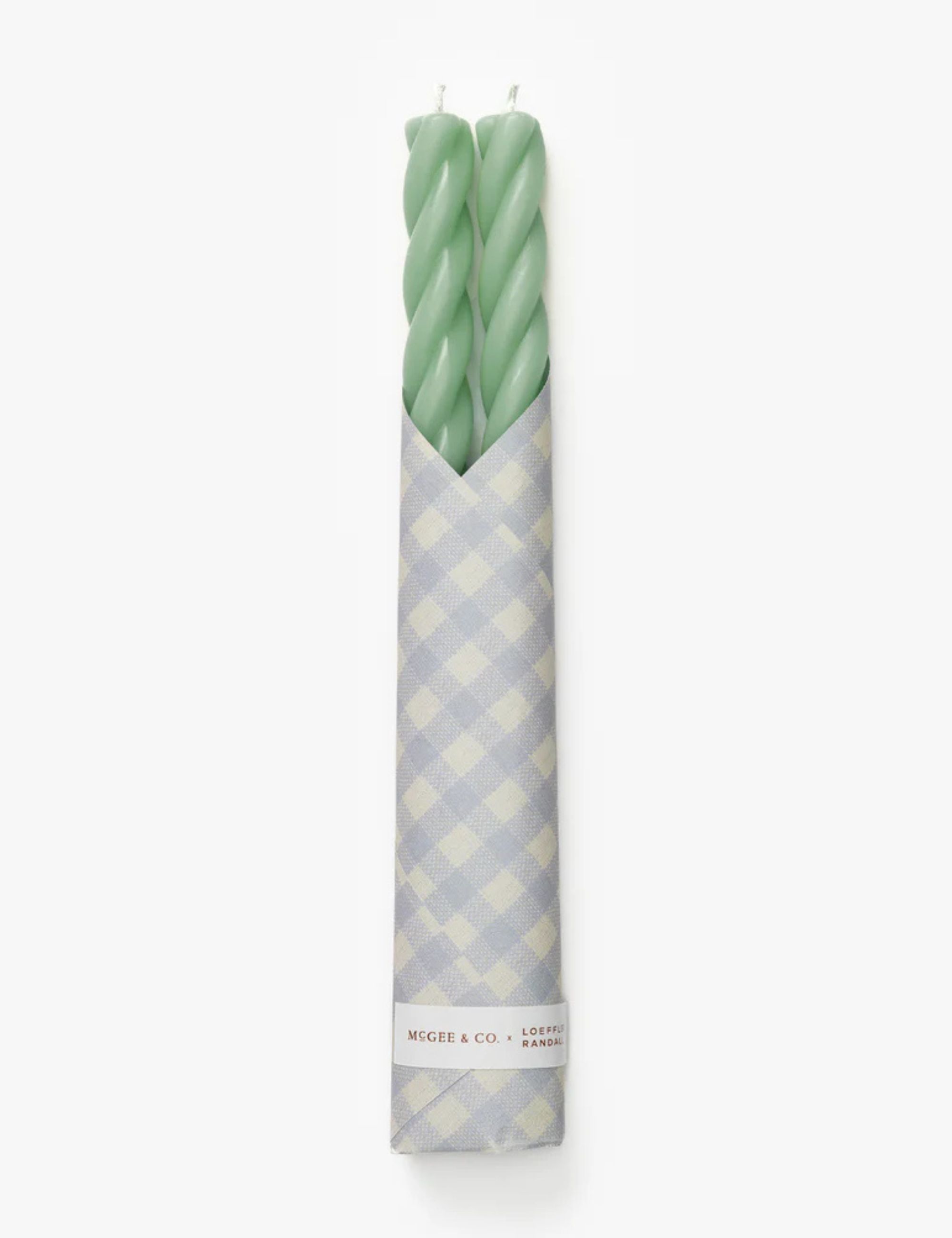 Taper candles in pale green