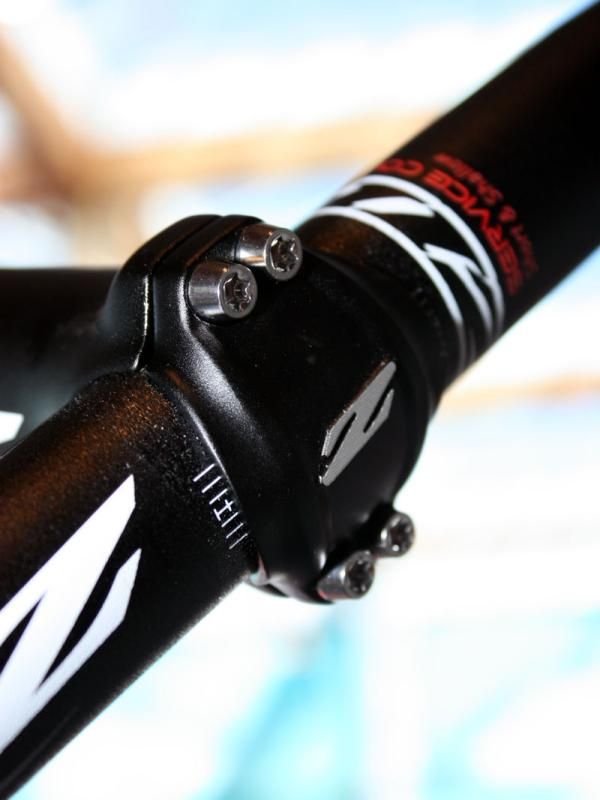 Both Zipp Service Course stems use Torx-head bolts for a more secure tool purchase - stainless steel on the standard version and titanium on the SL.