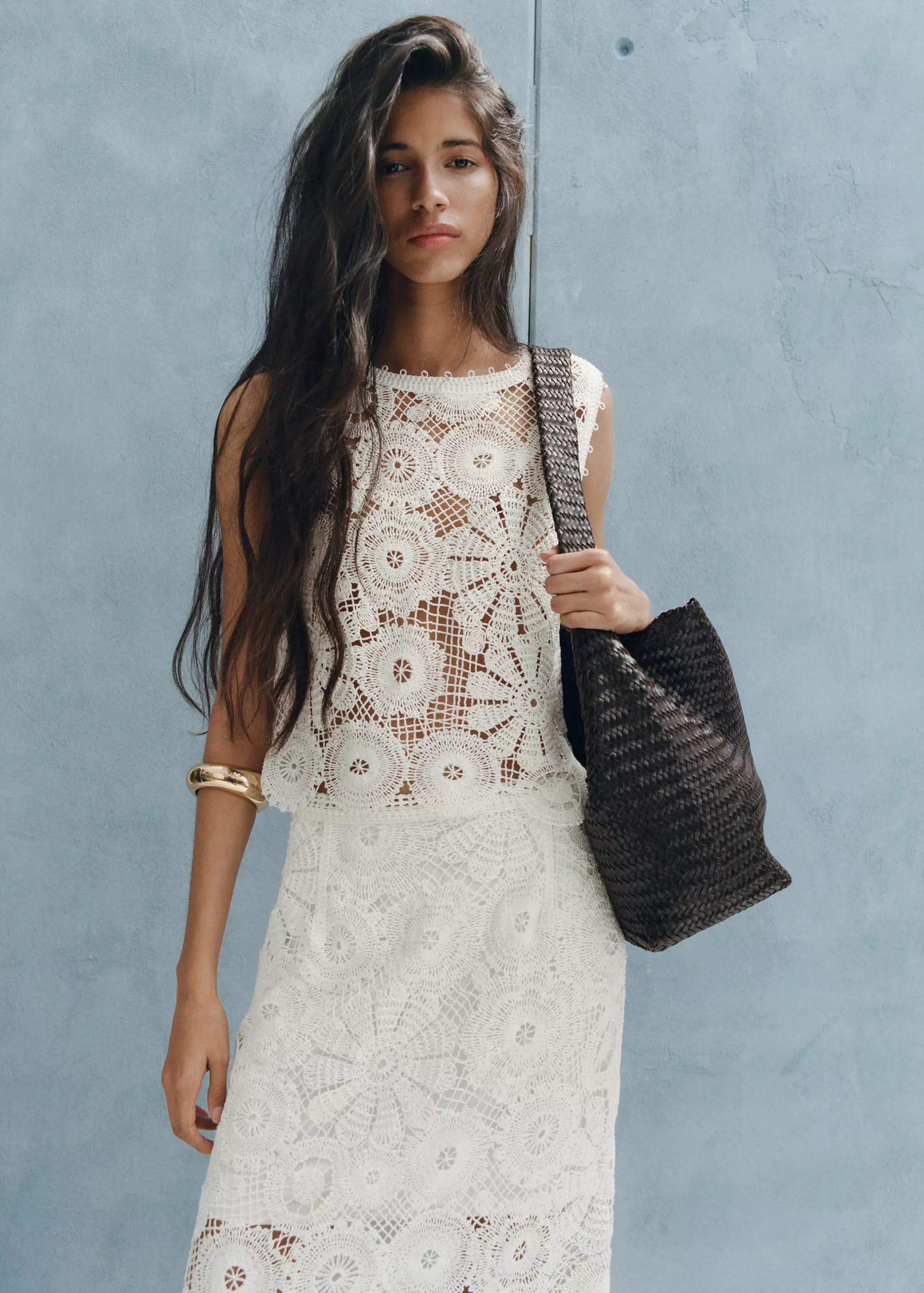 Embroidered Top With Lace Accents - Women | Mango Usa