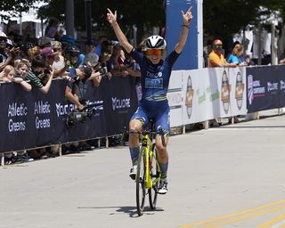 Lauren Stephens (TIBCO-Silicon Valley Bank) wins the women's elite race at the USA Cycling Pro Road Championships 2021